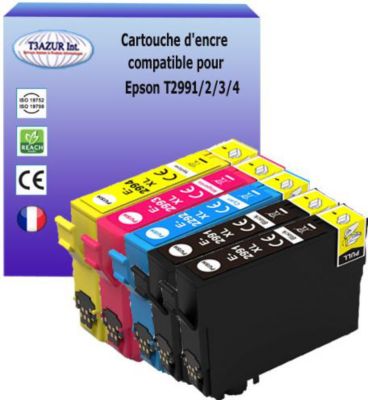 Cartouche d'encre T3AZUR pour Epson T2991/ T2992/3/4 (pack5) Cartouche d'encre T3AZUR pour Epson T2991/ T2992/3/4 (pack5)