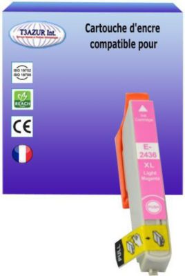 Cartouche d'encre T3AZUR pour Epson T2436 / T24XL Light Magenta