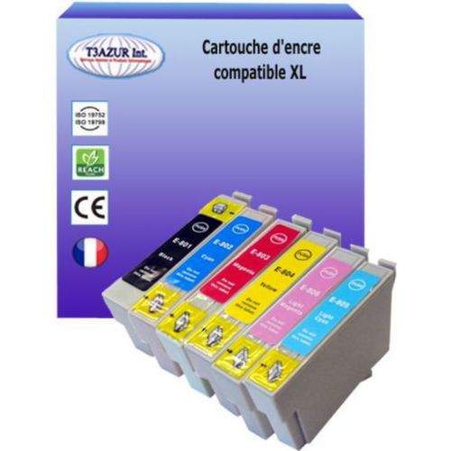 Cartouche d'encre T3AZUR - 6 Cartouches compatibles Epson