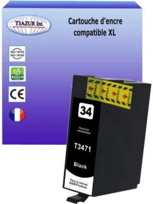 Cartouche d'encre T3AZUR pour Epson T3471 / T34XL Noire Cartouche d'encre T3AZUR pour Epson T3471 / T34XL Noire