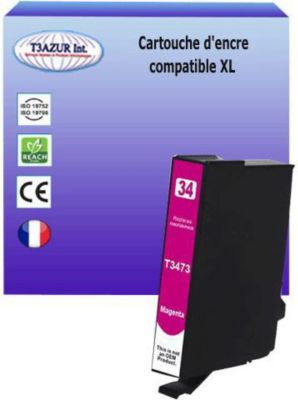 Cartouche d'encre T3AZUR pour Epson T3473 / T34XL Magenta