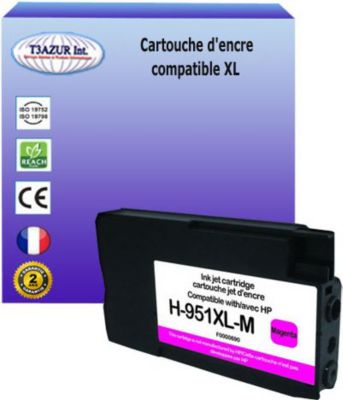 Cartouche d'encre T3AZUR pour HP 951 XL  Magenta Cartouche d'encre T3AZUR pour HP 951 XL  Magenta