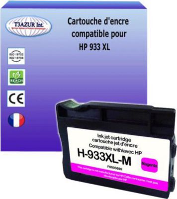 Cartouche d'encre T3AZUR pour HP 933 XL  Magenta Cartouche d'encre T3AZUR pour HP 933 XL  Magenta