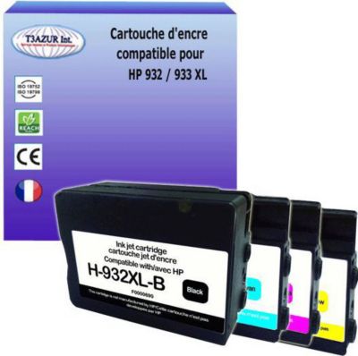 Cartouche d'encre T3AZUR pour HP932, HP933 XL (1N+1C+1M+1J)