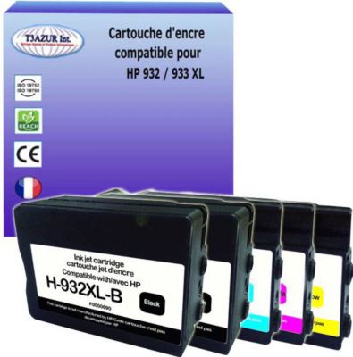 Cartouche d'encre T3AZUR pour HP932, HP933 XL (2N+1C+1M+1J) Cartouche d'encre T3AZUR pour HP932, HP933 XL (2N+1C+1M+1J)