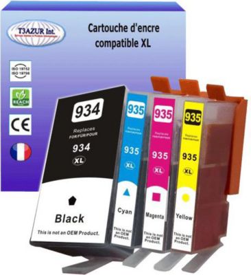 Cartouche d'encre T3AZUR pour HP934, HP935 XL (1N+1C+1M+1J) Cartouche d'encre T3AZUR pour HP934, HP935 XL (1N+1C+1M+1J)