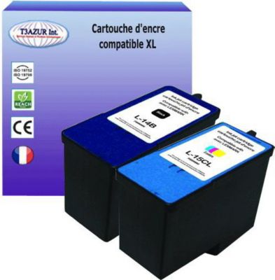 Cartouche d'encre T3AZUR pour Lexmark N°14 + n°15 (1N+1C)