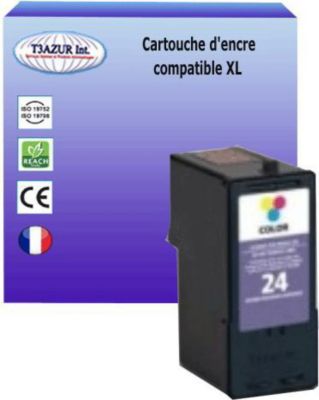 Cartouche d'encre T3AZUR pour Lexmark N°24 - Couleur