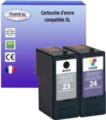 Cartouche d'encre T3AZUR pour Lexmark N°23 + n°24 (1N+1C) Cartouche d'encre T3AZUR pour Lexmark N°23 + n°24 (1N+1C)