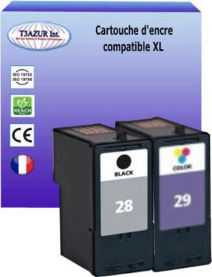Cartouche d'encre T3AZUR pour Lexmark N°28 + n°29 (1N+1C)