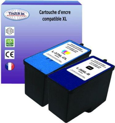 Cartouche d'encre T3AZUR pour Lexmark N°36 + n°37 (1N+1C)