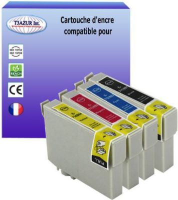 Cartouche d'encre T3AZUR pour Epson T0711/2/3/4 (pack4)