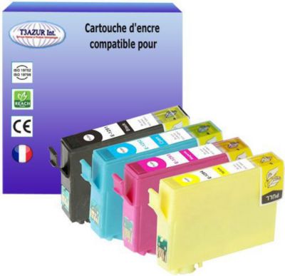 Cartouche d'encre T3AZUR pour Epson T1291/2/3/4 (pack 4)