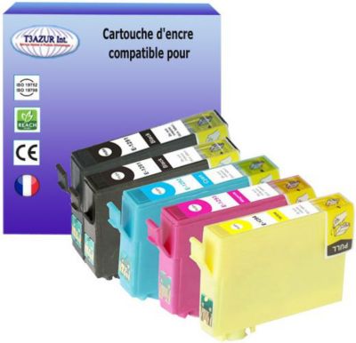 Cartouche d'encre T3AZUR pour Epson T1291/2/3/4 (pack 5) Cartouche d'encre T3AZUR pour Epson T1291/2/3/4 (pack 5)