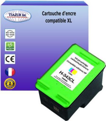 Cartouche d'encre T3AZUR pour HP 343 Noire