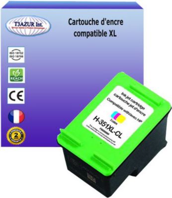 Cartouche d'encre T3AZUR pour HP 351 XL Couleur Cartouche d'encre T3AZUR pour HP 351 XL Couleur
