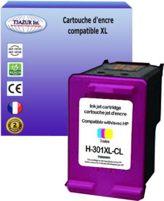 Cartouche d'encre T3AZUR pour HP 301 XL Couleur Cartouche d'encre T3AZUR pour HP 301 XL Couleur