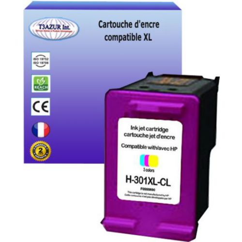 1 cartouche d'encre compatible avec HP 301 Couleur pour imprimante HP