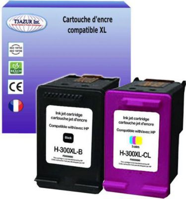 Cartouche d'encre T3AZUR pour HP 300 XL (1N+1C)