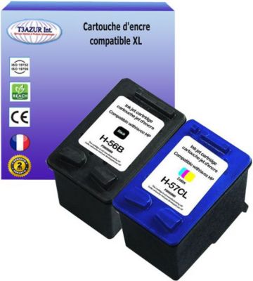 Cartouche d'encre T3AZUR pour HP56, HP57 (1N+1C) Cartouche d'encre T3AZUR pour HP56, HP57 (1N+1C)