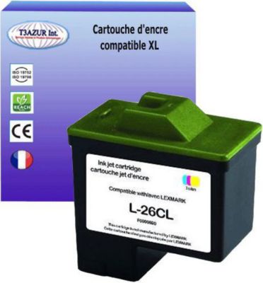 Cartouche d'encre T3AZUR pour Lexmark 26 Couleur