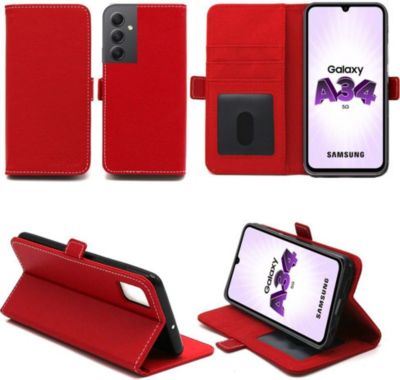 Housse XEPTIO Samsung Galaxy A34 5G Etui carte rouge
