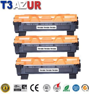 Cartouche d'encre T3AZUR 3 Toners compatibles Brother TN1050 Cartouche d'encre T3AZUR 3 Toners compatibles Brother TN1050