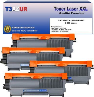 Toner T3AZUR 4 Toners compatibles Brother TN2220