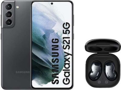 Smartphone SAMSUNG Galaxy S21 5G Gris et Galaxy Buds  Noir Reconditionné
