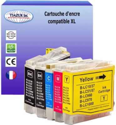 T3AZUR remplace Brother LC1000 XL (pack 5)