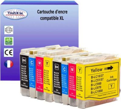 Cartouche d'encre T3AZUR remplace Brother LC1000 XL (pack 8) Cartouche d'encre T3AZUR remplace Brother LC1000 XL (pack 8)