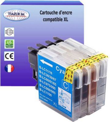 Cartouche d'encre T3AZUR remplace Brother LC985 XL (pack 4)