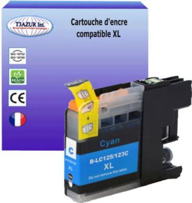 Cartouche d'encre T3AZUR remplace Brother LC123 XL Cyan Cartouche d'encre T3AZUR remplace Brother LC123 XL Cyan