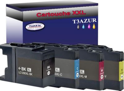 Cartouche d'encre T3AZUR remplace Brother LC1280 XL (pack 4)