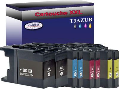 Cartouche d'encre T3AZUR remplace Brother LC1280 XL (pack 8)