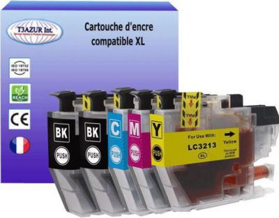 T3AZUR remplace Brother LC3213 XL (pack 5)