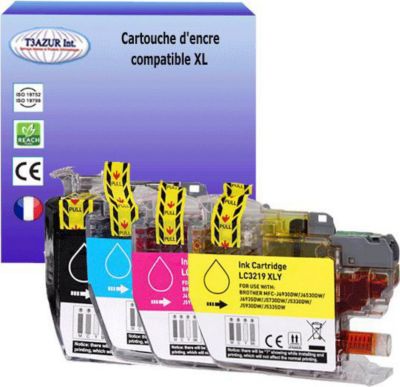 Cartouche d'encre T3AZUR remplace Brother LC3219 XL (pack 4)