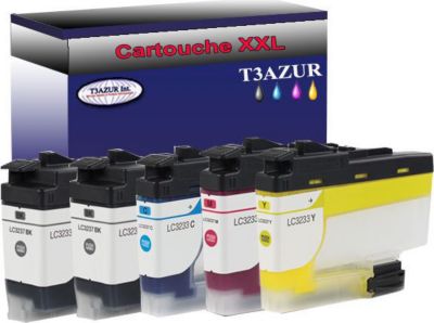 T3AZUR remplace Brother LC3233 XL (pack 5)