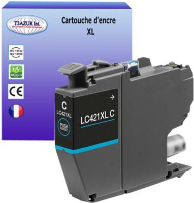 Cartouche d'encre T3AZUR remplace Brother LC421 XL Cyan Cartouche d'encre T3AZUR remplace Brother LC421 XL Cyan