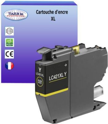 Cartouche d'encre T3AZUR remplace Brother LC421 XL Jaune