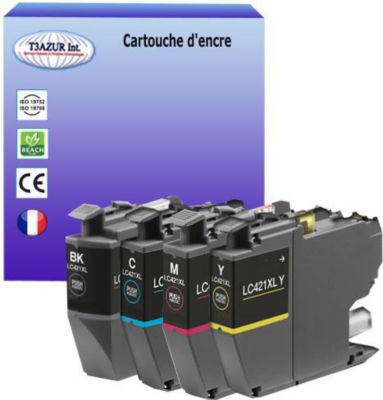Cartouche d'encre T3AZUR remplace Brother LC421 XL (pack 4)