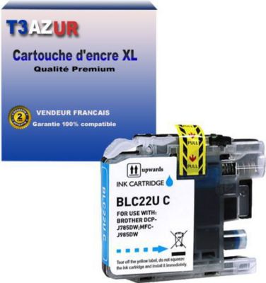 Cartouche d'encre T3AZUR remplace Brother LC22U Cyan