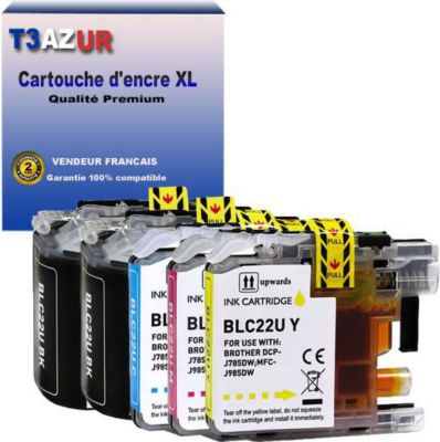 T3AZUR remplace Brother LC22U (pack 5)