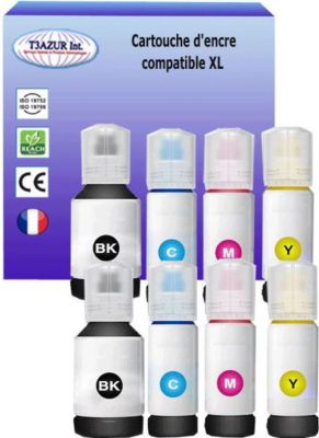 Cartouche d'encre T3AZUR remplace Epson ET3850, 102 (pack 8) Cartouche d'encre T3AZUR remplace Epson ET3850, 102 (pack 8)