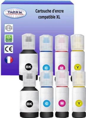 Cartouche d'encre T3AZUR remplace Epson ET2850, 102 (pack 8)
