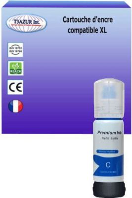 Cartouche d'encre T3AZUR remplace Epson Ecotank 103 Cyan