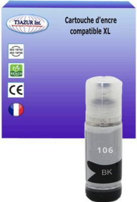 Cartouche d'encre T3AZUR remplace Epson Ecotank 106 Photo Noire
