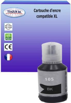 Cartouche d'encre T3AZUR remplace Epson Ecotank 105 Noire