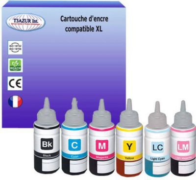 Cartouche d'encre T3AZUR remplace Epson Ecotank T67 XL (pack 6)