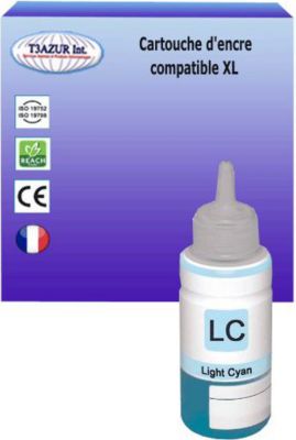 Cartouche d'encre T3AZUR remplace Epson Ecotank T6735 Light Cyan Cartouche d'encre T3AZUR remplace Epson Ecotank T6735 Light Cyan